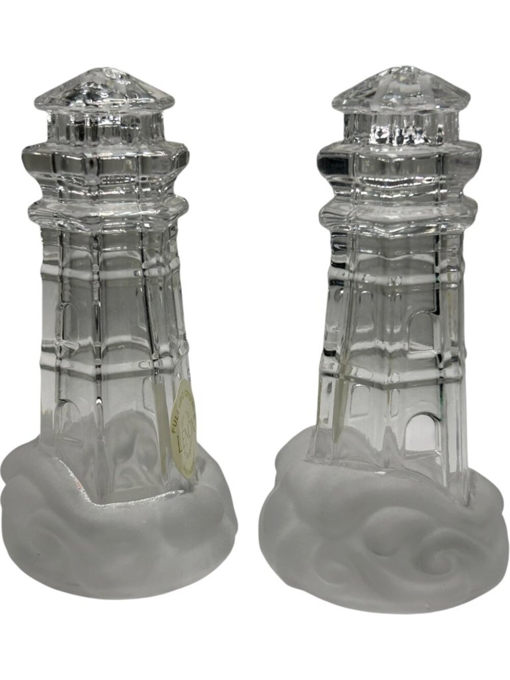 Lenox Full Lead Crystal Lighthouse Salt & Pepper Set 090277 Made in Germany NIB - Picture 5 of 10